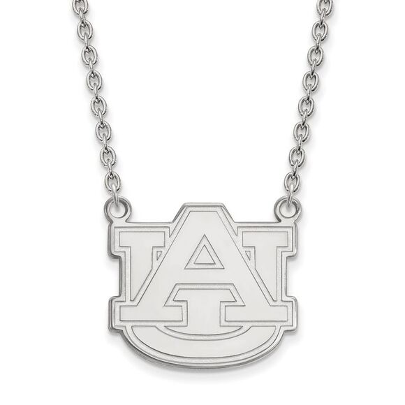 Sterling Silver Auburn U Large 'AU' Pendant Necklace